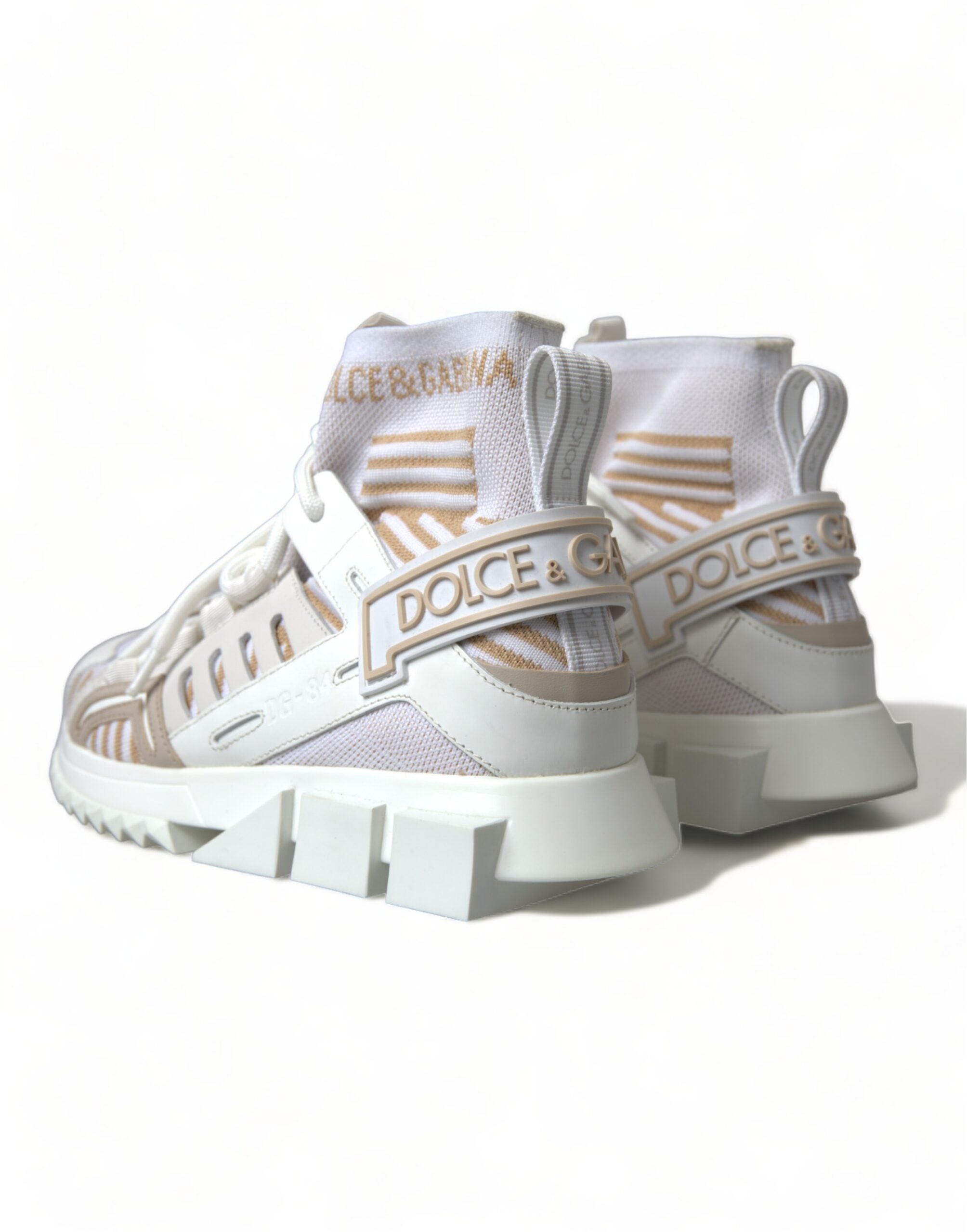 White beige Sorrento sneakers by Dolce & Gabbana featuring a sleek design and casual sneaker style.