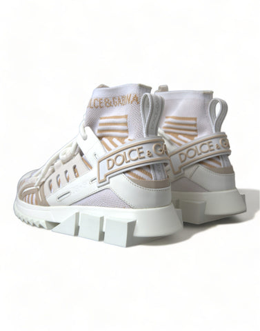 White beige Sorrento sneakers by Dolce & Gabbana featuring a sleek design and casual sneaker style.