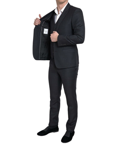 Dark Gray 3 Piece Single Breasted MARTINI Suit