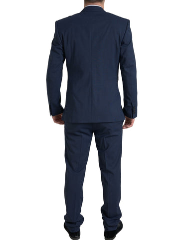 Blue Dolce & Gabbana Sicilia suit, two-piece single-breasted design, tailored fit with notch lapels and matching trousers.