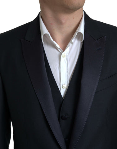 Blue Dolce & Gabbana 2-piece single-breasted Martini suit, tailored fit with notch lapels and stylish details.