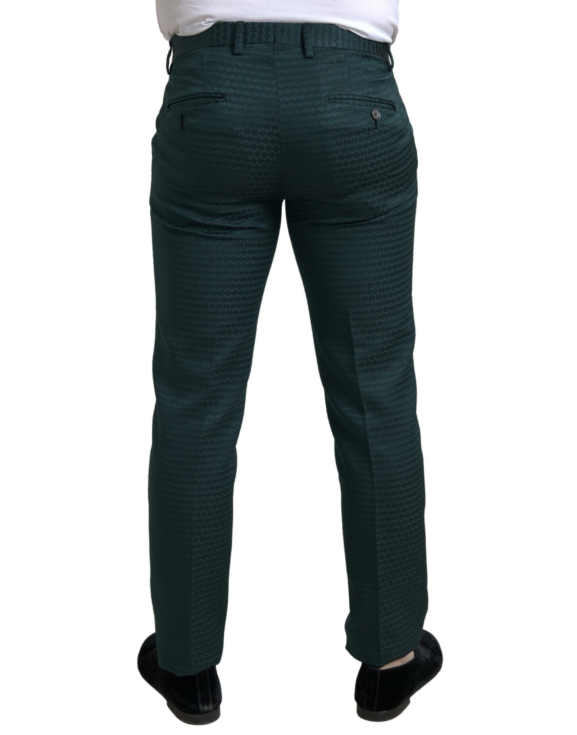 Green Dolce & Gabbana 3-piece single-breasted Martini suit, tailored fit with notch lapels, displayed on a mannequin.
