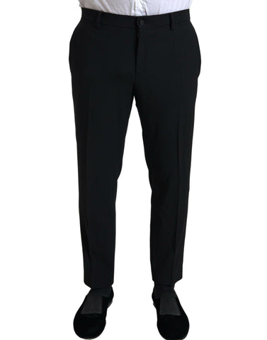 Black Dolce & Gabbana Sicilia suit, two-piece double-breasted menswear set with tailored fit and classic lapels, shown on a model.