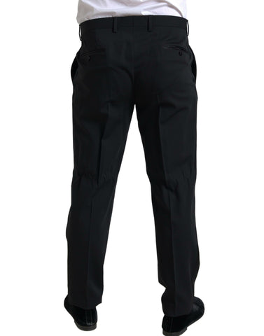 Black Dolce & Gabbana 2-piece single-breasted Martini suit with tailored fit, featuring a sleek lapel and classic design.