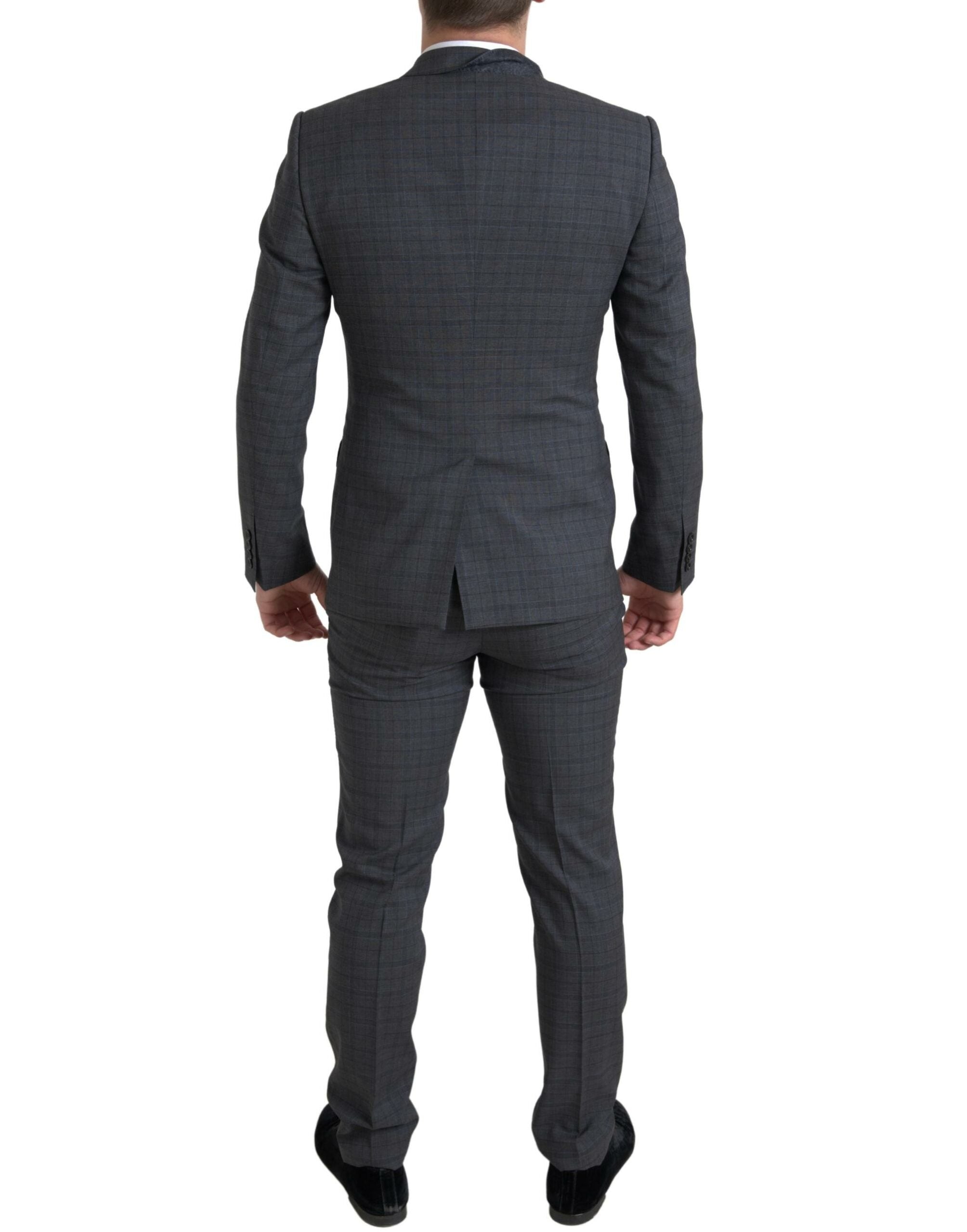 Gray Dolce & Gabbana 2-piece single-breasted Martini suit, tailored for a sleek, sophisticated look.