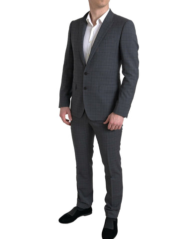 Gray Dolce & Gabbana 2-piece Martini suit with single-breasted jacket and matching trousers, tailored fit and classic style.