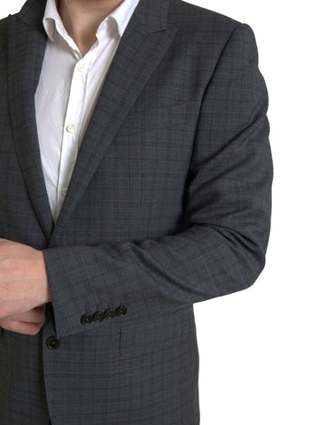 Gray Dolce & Gabbana 2-piece single-breasted Martini suit, tailored fit with classic lapels and stylish design.