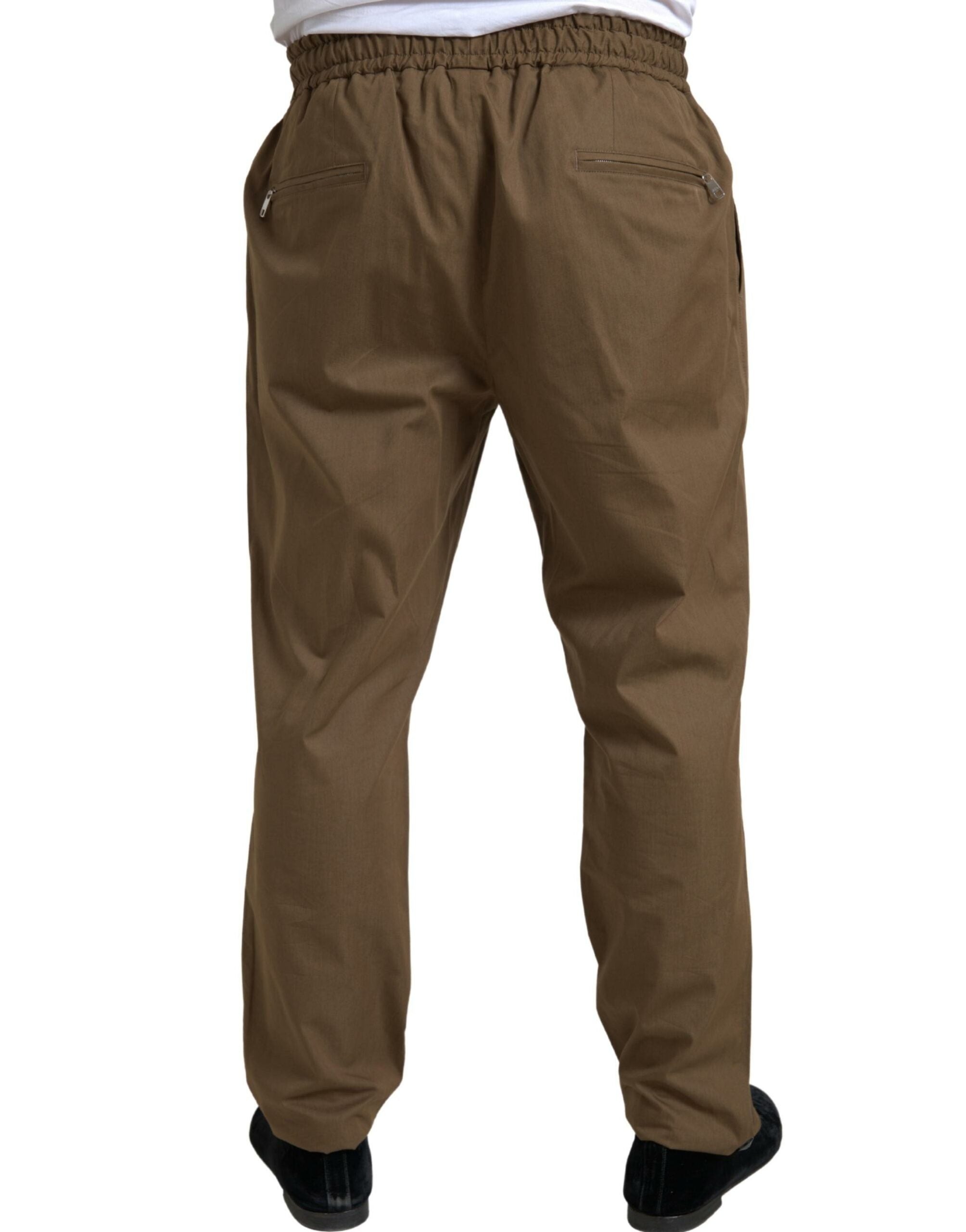 Brown 2-piece single-breasted TAORMINA suit by Dolce & Gabbana, featuring tailored jacket and matching trousers.