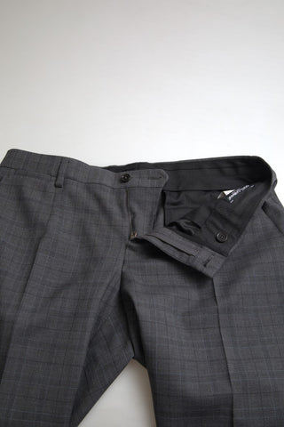 Gray Dolce & Gabbana 2-piece single-breasted Martini suit, tailored for a sleek, elegant look.