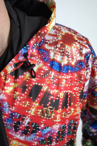 Multicolor hooded sweatshirt sweater by Dolce & Gabbana, featuring a vibrant, multicolored design and cozy hood for casual wear.