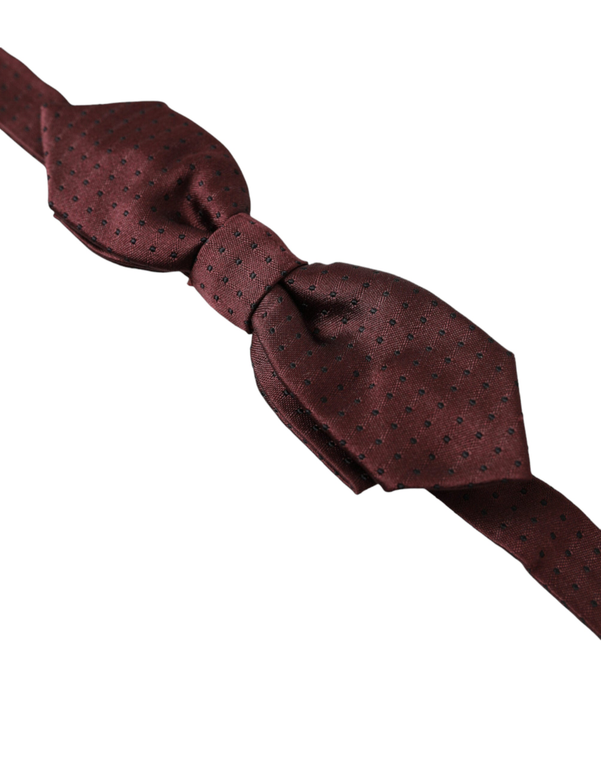 Red Bordeaux silk slim adjustable bow tie with classic butterfly shape, designed by Dolce & Gabbana.