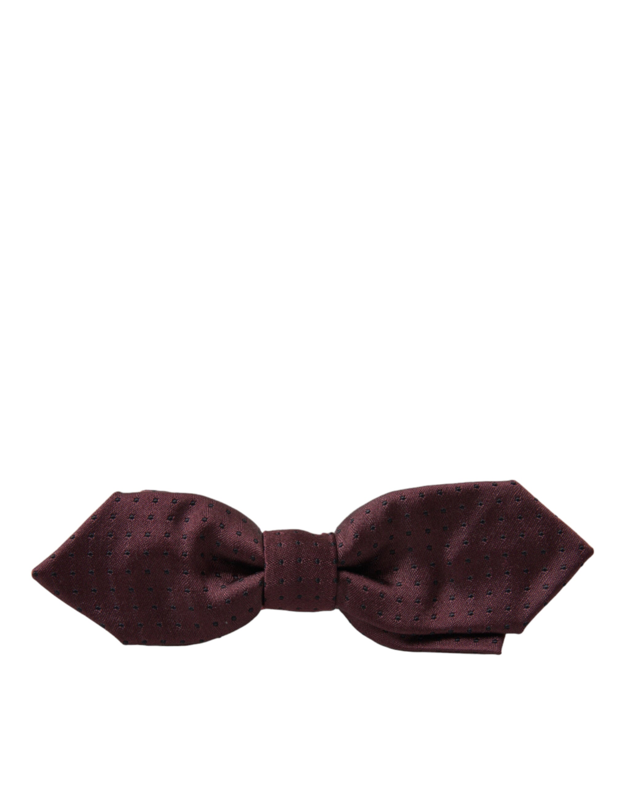 Red Bordeaux silk slim adjustable bow tie with a papillon style from Dolce & Gabbana, featuring a refined and elegant design.