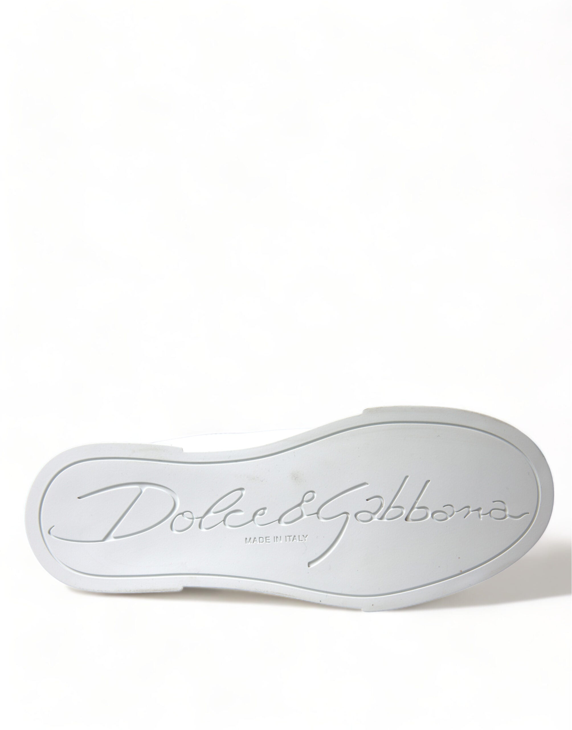 White Dolce & Gabbana Love Patch Portofino Classic Sneakers with embroidered love patch and stylish design.
