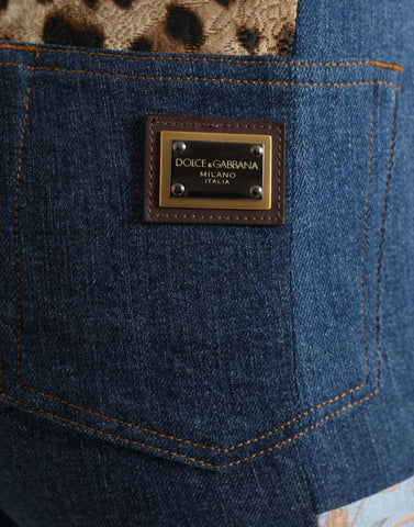 Multicolor patchwork Grace skinny denim jeans by Dolce & Gabbana, featuring vibrant, fitted denim with patchwork design.