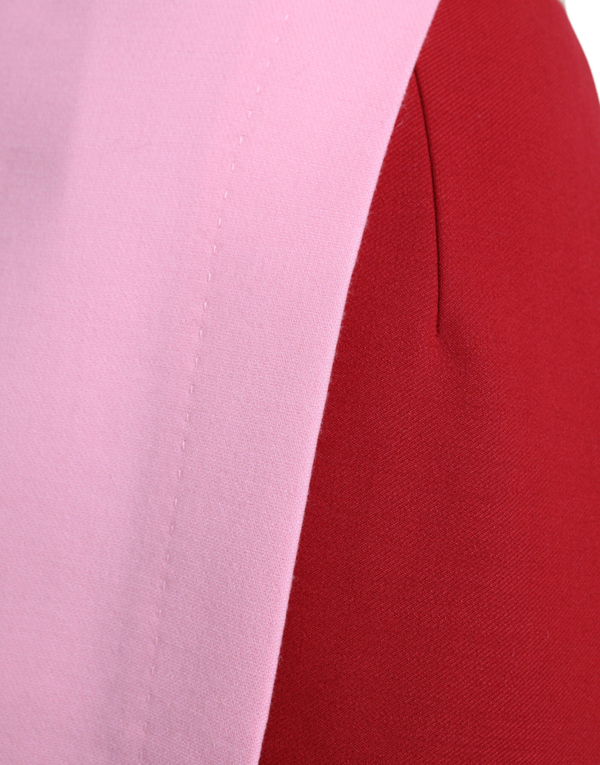 Multicolor patchwork high waist A-line skirt by Dolce & Gabbana, featuring vibrant fabric and stylish design.