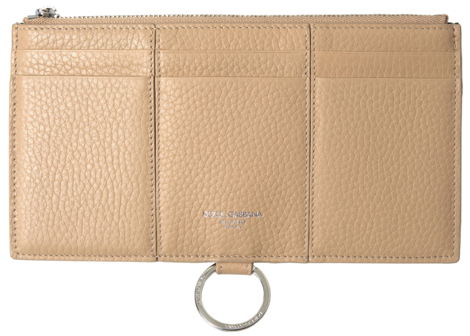 Beige leather shoulder strap for cardholder wallet by Dolce & Gabbana, showing the adjustable strap and leather details.