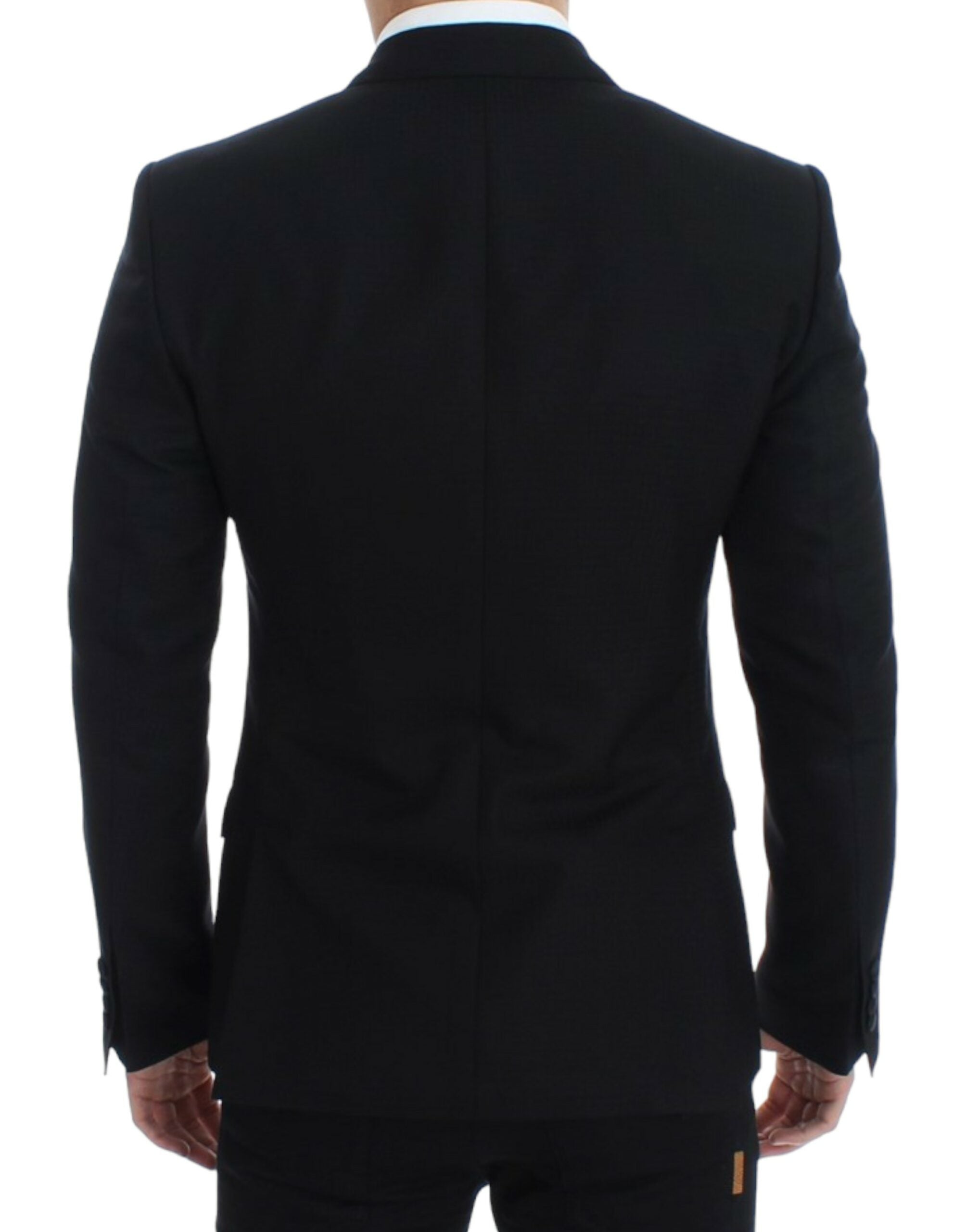 Black wool silk Sicilia blazer by Dolce & Gabbana, showing tailored fit and classic lapel details on a mannequin.