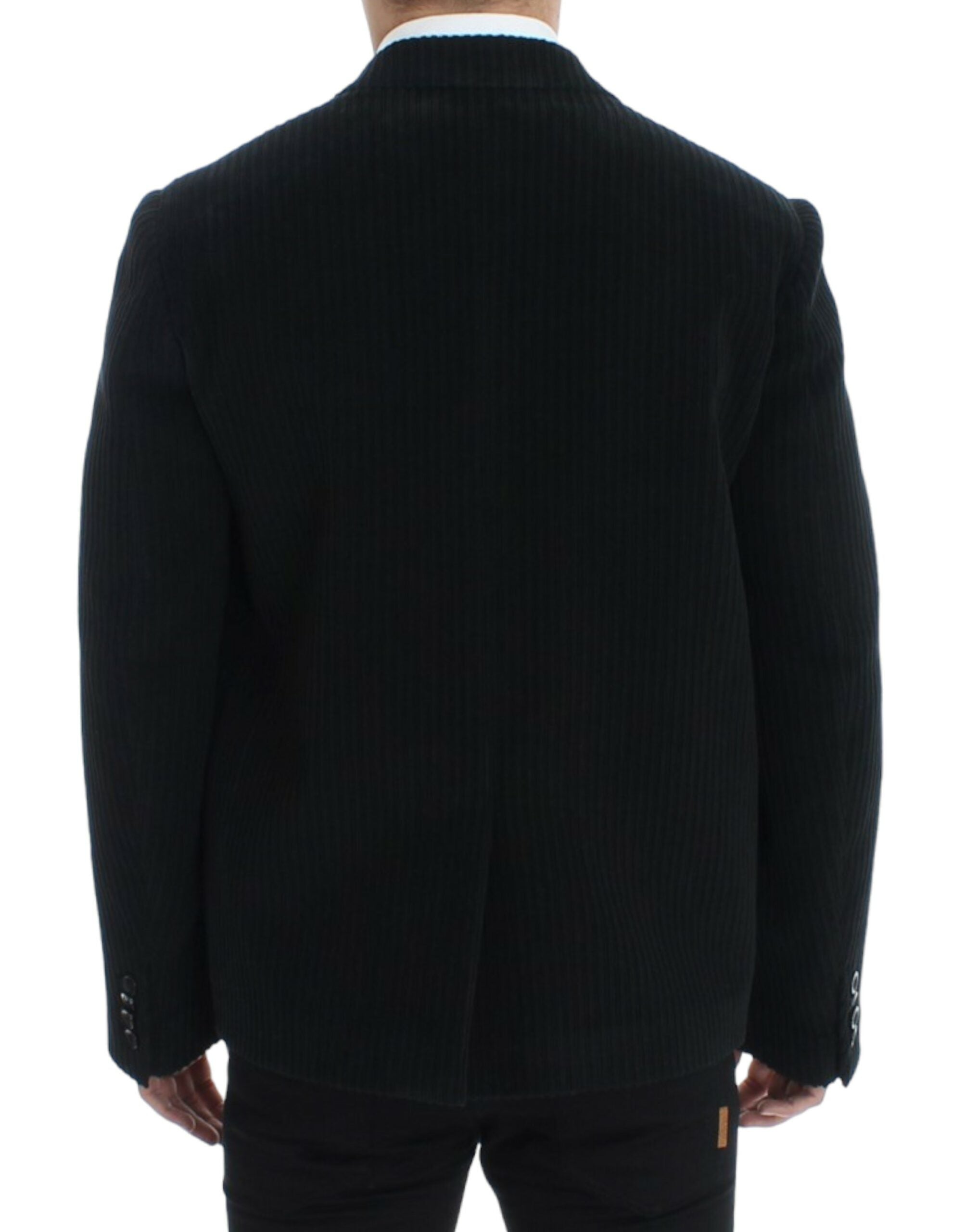 Black Manchester Martini blazer by Dolce & Gabbana, tailored men's suit jacket with sleek design and classic fit.