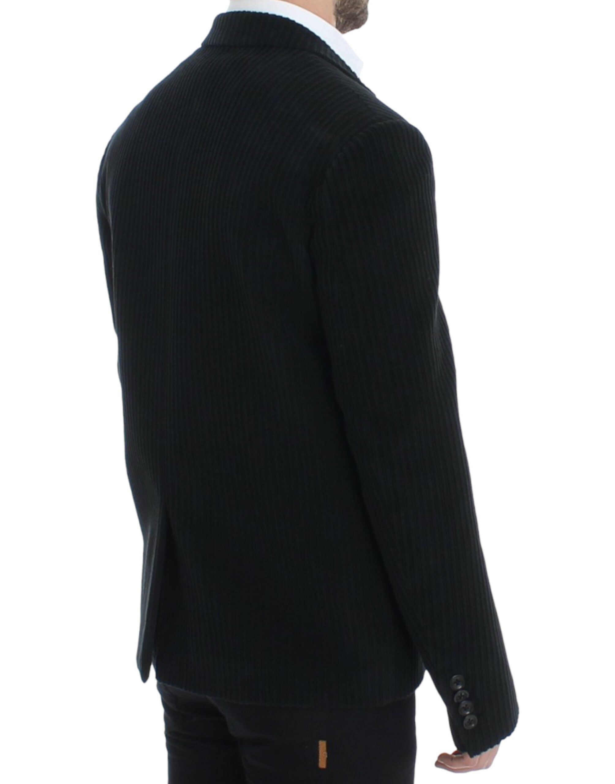 Black Manchester Martini blazer by Dolce & Gabbana, tailored fit with sleek lapels, showcased on a model.