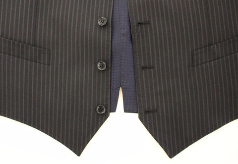 Gray stretch formal dress vest gilet by Dolce & Gabbana, featuring tailored fit and sleek design for elegant occasions.