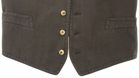 Black cotton blend dress vest gilet by Dolce & Gabbana, featuring tailored fit and sleek design, shown on a model.