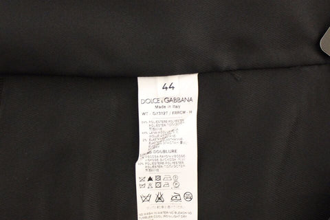 Gray wool stretch dress vest blazer by Dolce & Gabbana, featuring tailored fit and classic lapel design.
