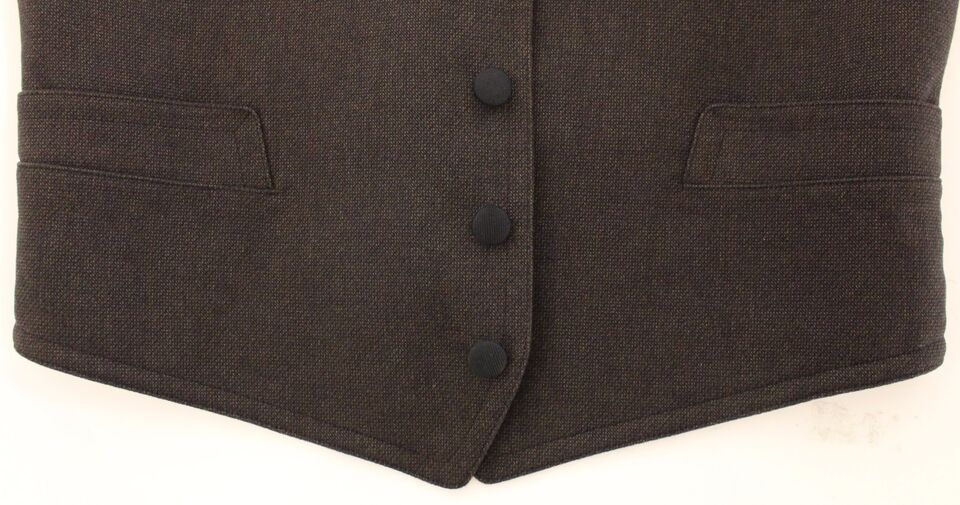 Brown cotton blend dress vest gilet by Dolce & Gabbana, featuring a tailored fit and classic design.