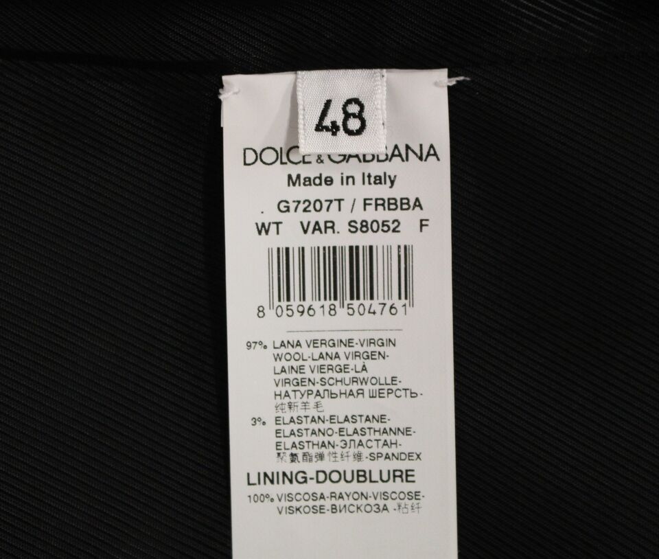 Gray striped wool Dolce & Gabbana logo vest gilet with front buttons and sleeveless design.