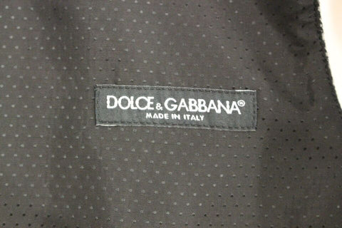 Gray cotton blend logo vest by Dolce & Gabbana, featuring a sleek design and subtle branding on the front.