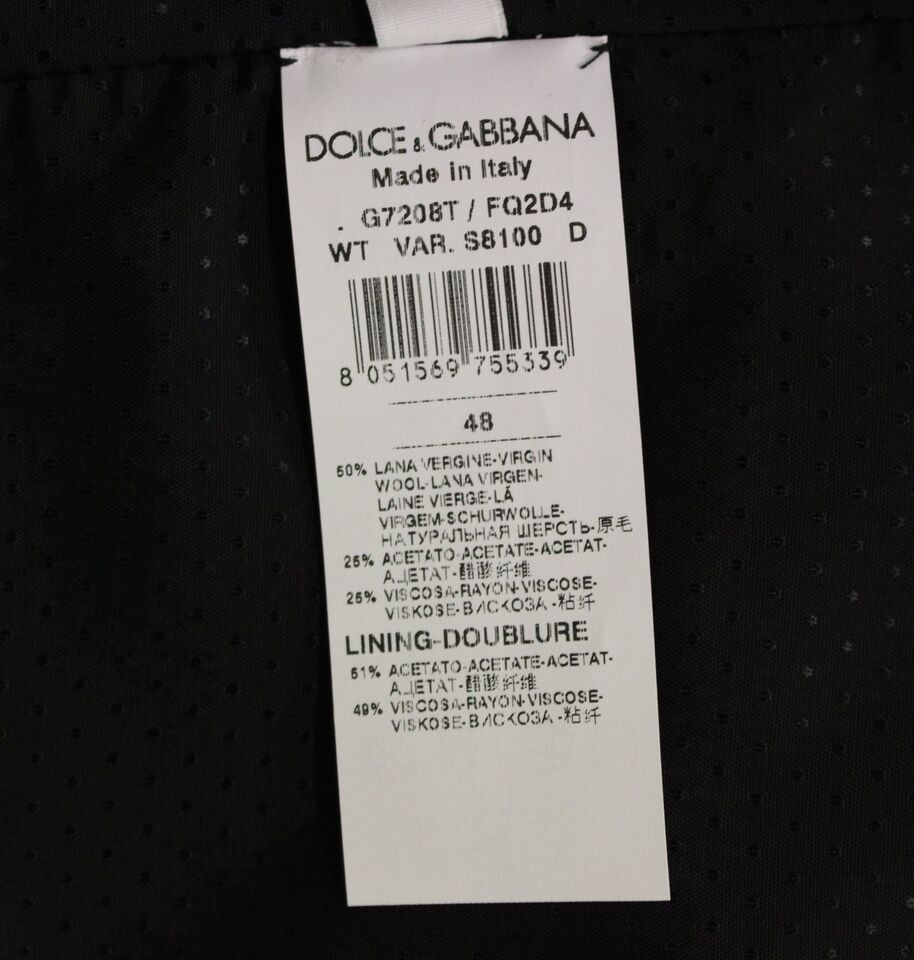 Gray wool blend vest gilet by Dolce & Gabbana, showing close-up of the fitted, sleeveless design with textured fabric.