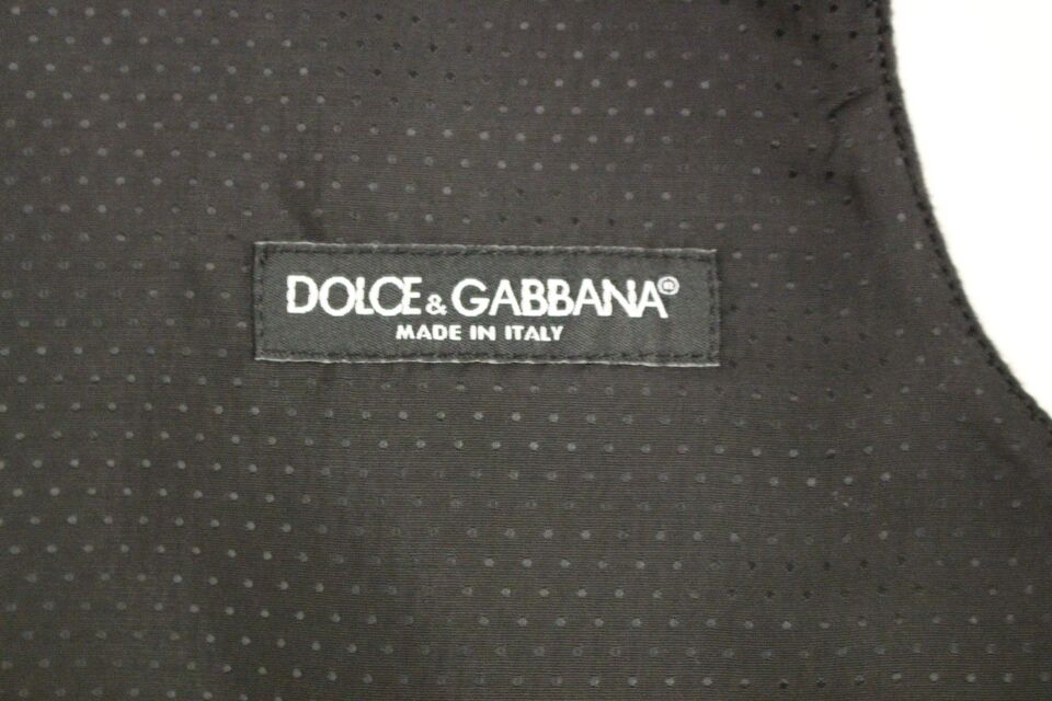 Gray wool blend vest gilet by Dolce & Gabbana, featuring a tailored fit and classic design, shown on a neutral background.