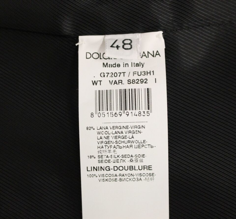 Gray wool silk dress vest by Dolce & Gabbana, stylish gilet with tailored fit, featuring smooth silk accents and classic design.