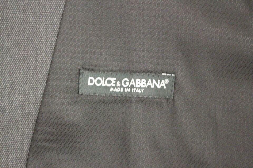 Gray wool formal dress vest by Dolce & Gabbana, tailored gilet with classic fit and refined craftsmanship.