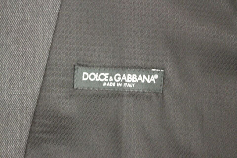Gray wool formal dress vest by Dolce & Gabbana, tailored gilet with classic fit and refined craftsmanship.