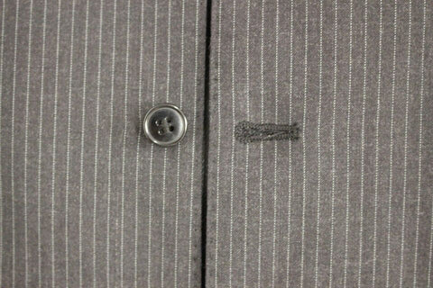 Gray striped wool single-breasted vest by Dolce & Gabbana, featuring tailored fit and classic design.