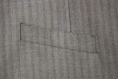 Gray striped wool single-breasted vest by Dolce & Gabbana, featuring tailored fit and classic design details.