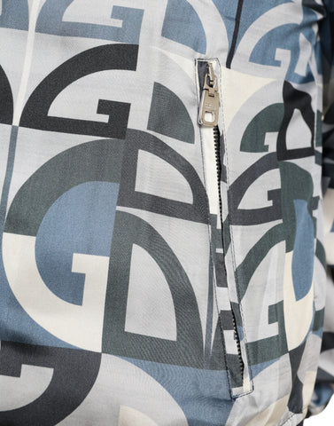Multicolor logo print bomber blouson jacket by Dolce & Gabbana, featuring vibrant design and ribbed cuffs.
