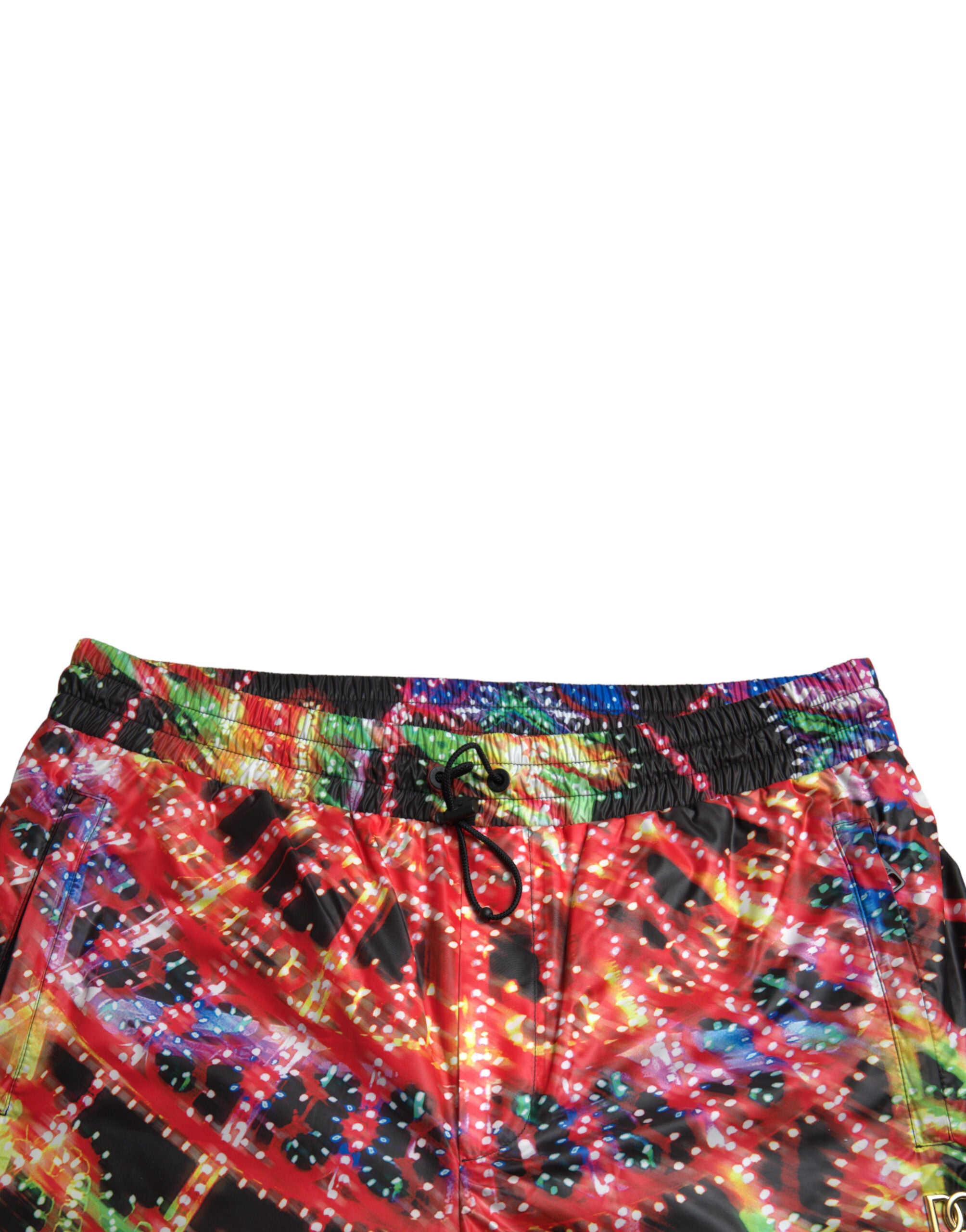 Multicolor Luminarie print men's Bermuda shorts by Dolce & Gabbana with a vibrant, artistic pattern and casual fit.
