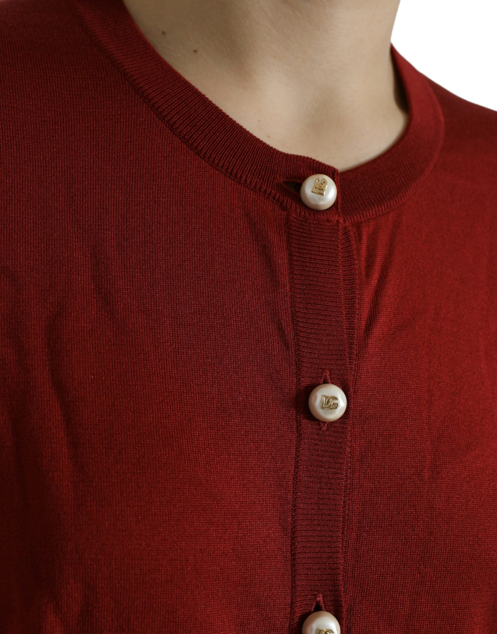 Multicolor color block silk crewneck cardigan by Dolce & Gabbana, featuring vibrant panels and a stylish, fitted design.
