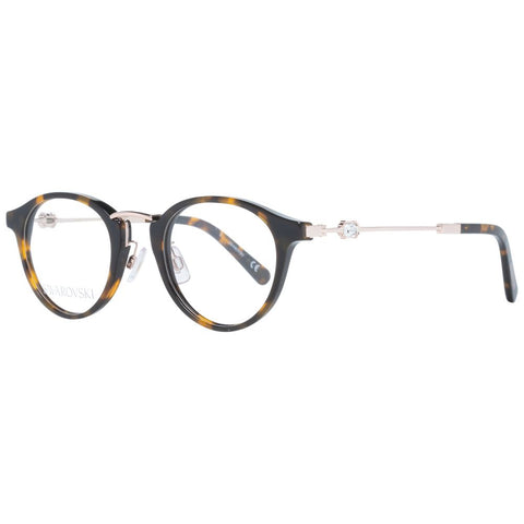 Brown plastic glasses frames by Swarovski with a sleek design and clear lenses, perfect for stylish eyewear.