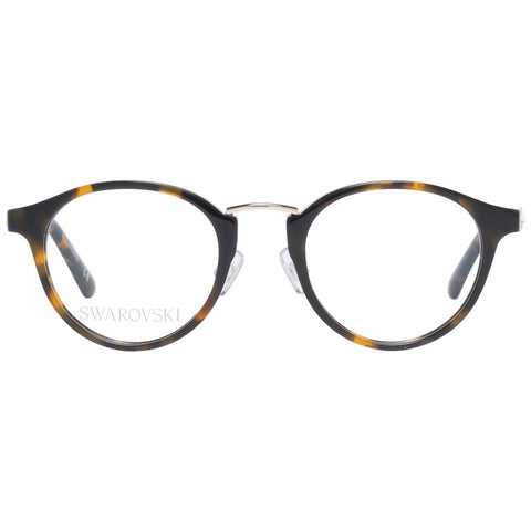 Brown plastic glasses frames by Swarovski with a sleek, modern design and clear lenses.