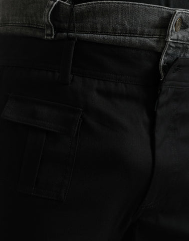 Black and gray slim cotton denim jeans by Dolce & Gabbana, featuring classic five-pocket design and modern fit.