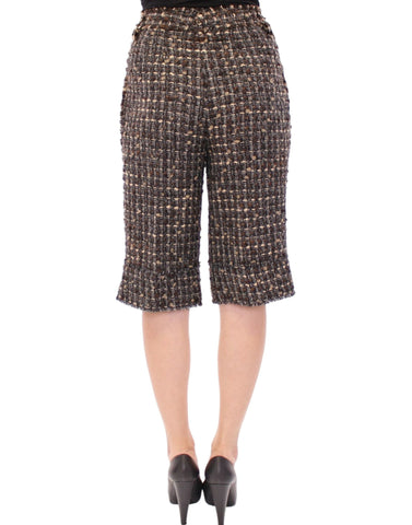 Multicolor wool shorts pants by Dolce & Gabbana featuring a vibrant, patterned design and tailored fit.