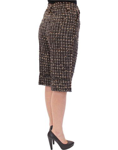 Multicolor wool shorts pants by Dolce & Gabbana featuring a vibrant, patterned design and tailored fit.