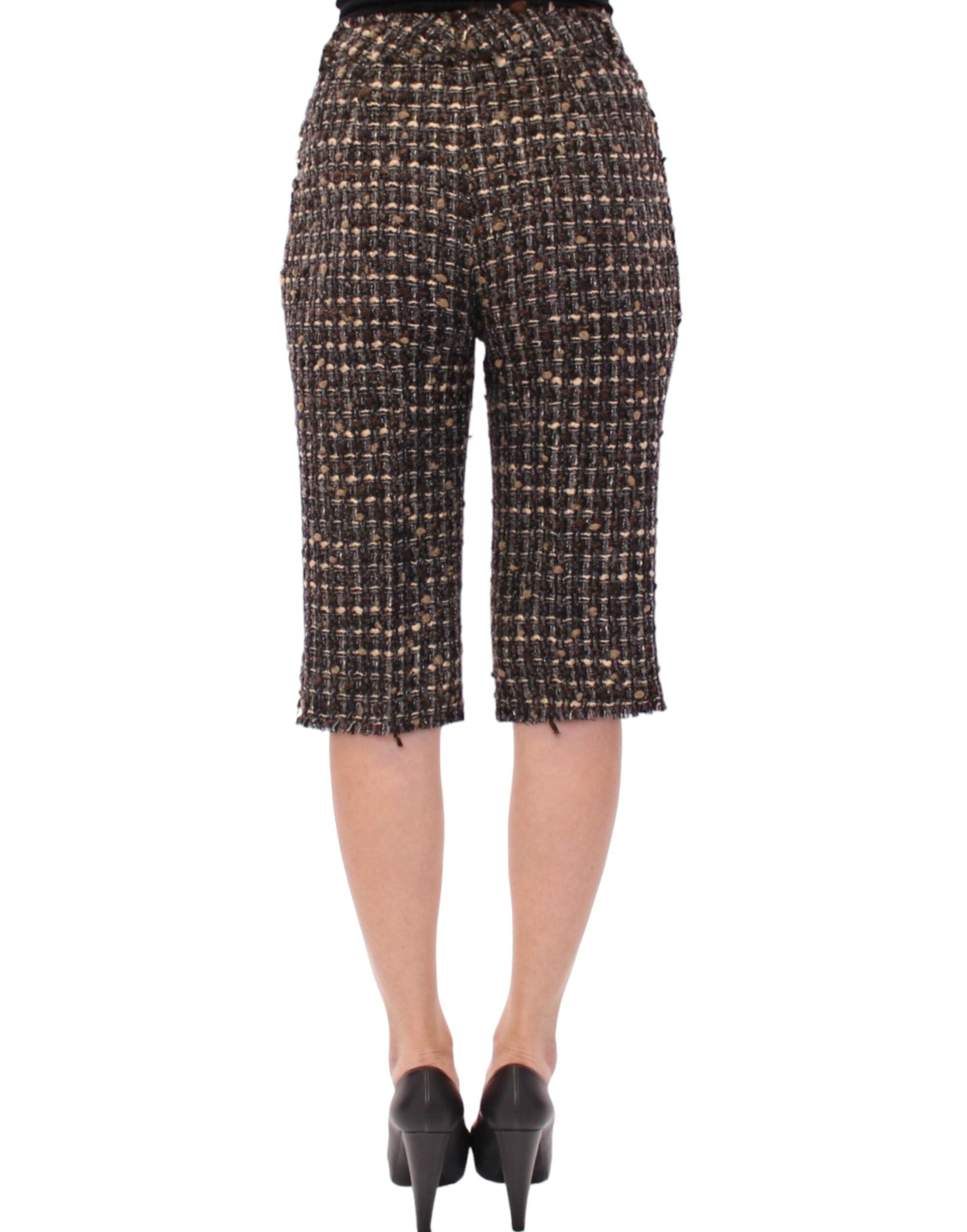 Multicolor wool shorts by Dolce & Gabbana, featuring a stylish, patterned design and tailored fit for a fashionable look.