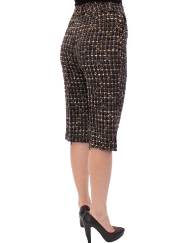 Multicolor wool shorts pants by Dolce & Gabbana with a vibrant, patterned design and tailored fit.