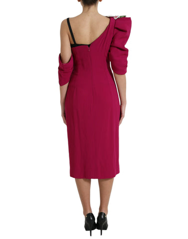 Purple one-shoulder dress by Dolce & Gabbana with floral embellishments and elegant design.