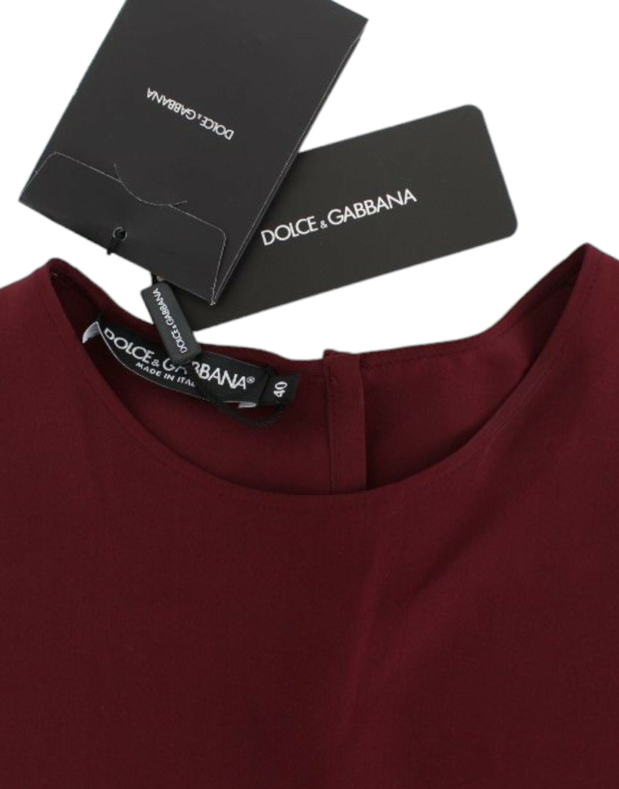 Red silk blouse with 3/4 sleeves by Dolce & Gabbana, featuring a smooth, elegant fabric and classic fit.