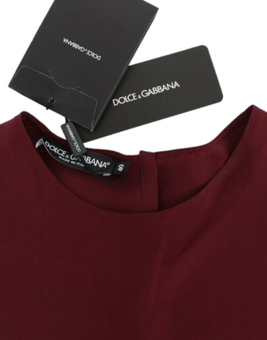 Red silk blouse with 3/4 sleeves by Dolce & Gabbana, featuring a smooth, elegant fabric and classic fit.