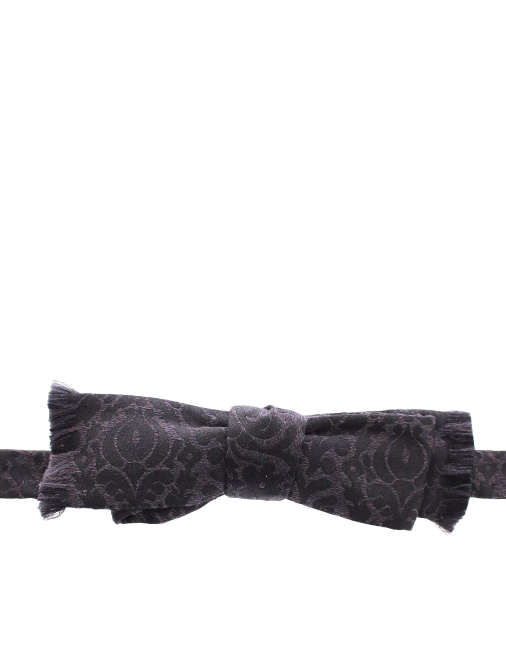 Gray and black wool bow tie from Dolce & Gabbana, featuring a classic elegant design for formal wear.